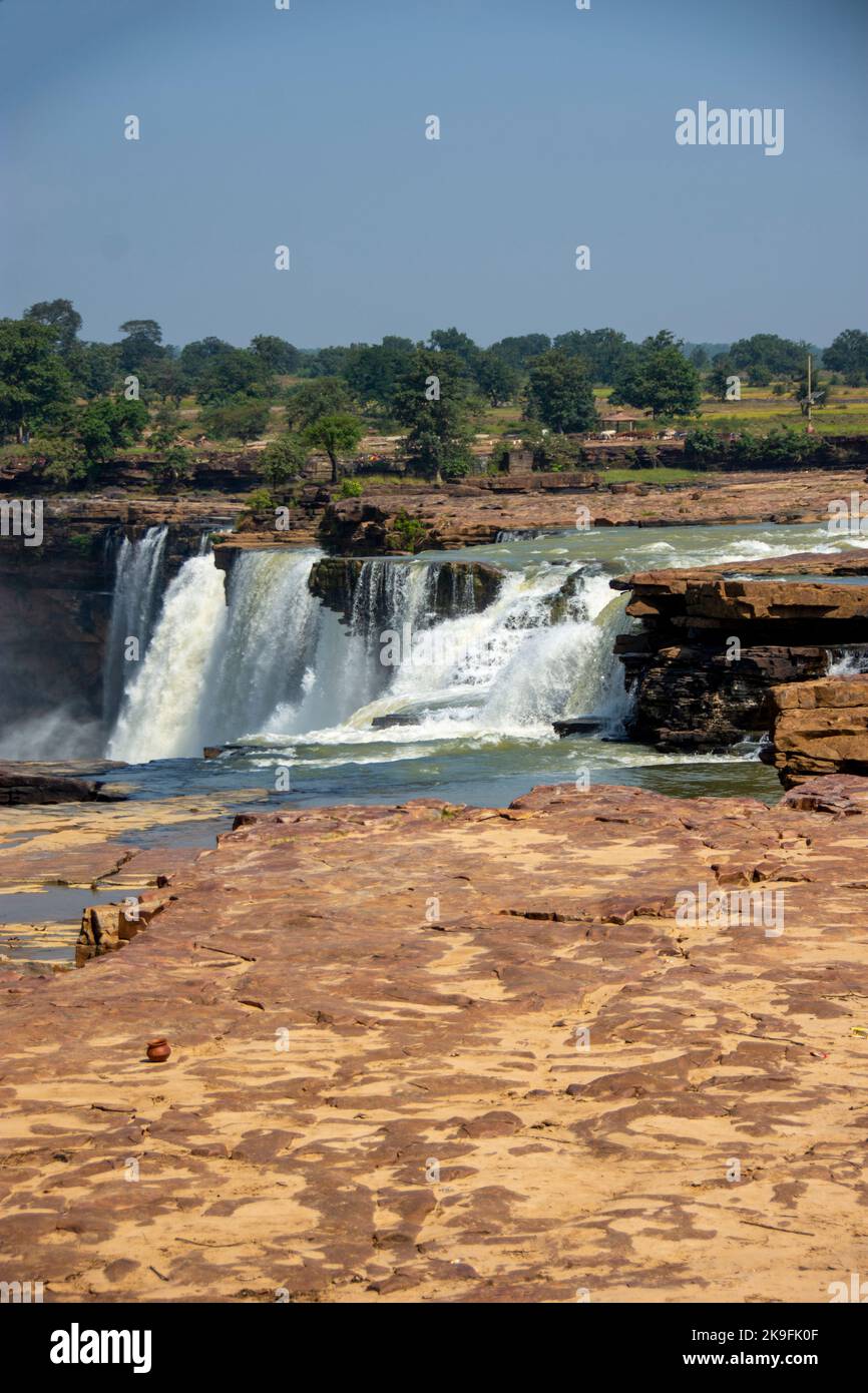 Chitrakot Wasserfall ist ein schöner Wasserfall auf dem Fluss Indravati in Bastar Bezirk von Chhattisgarh Staat von Indien Stockfoto