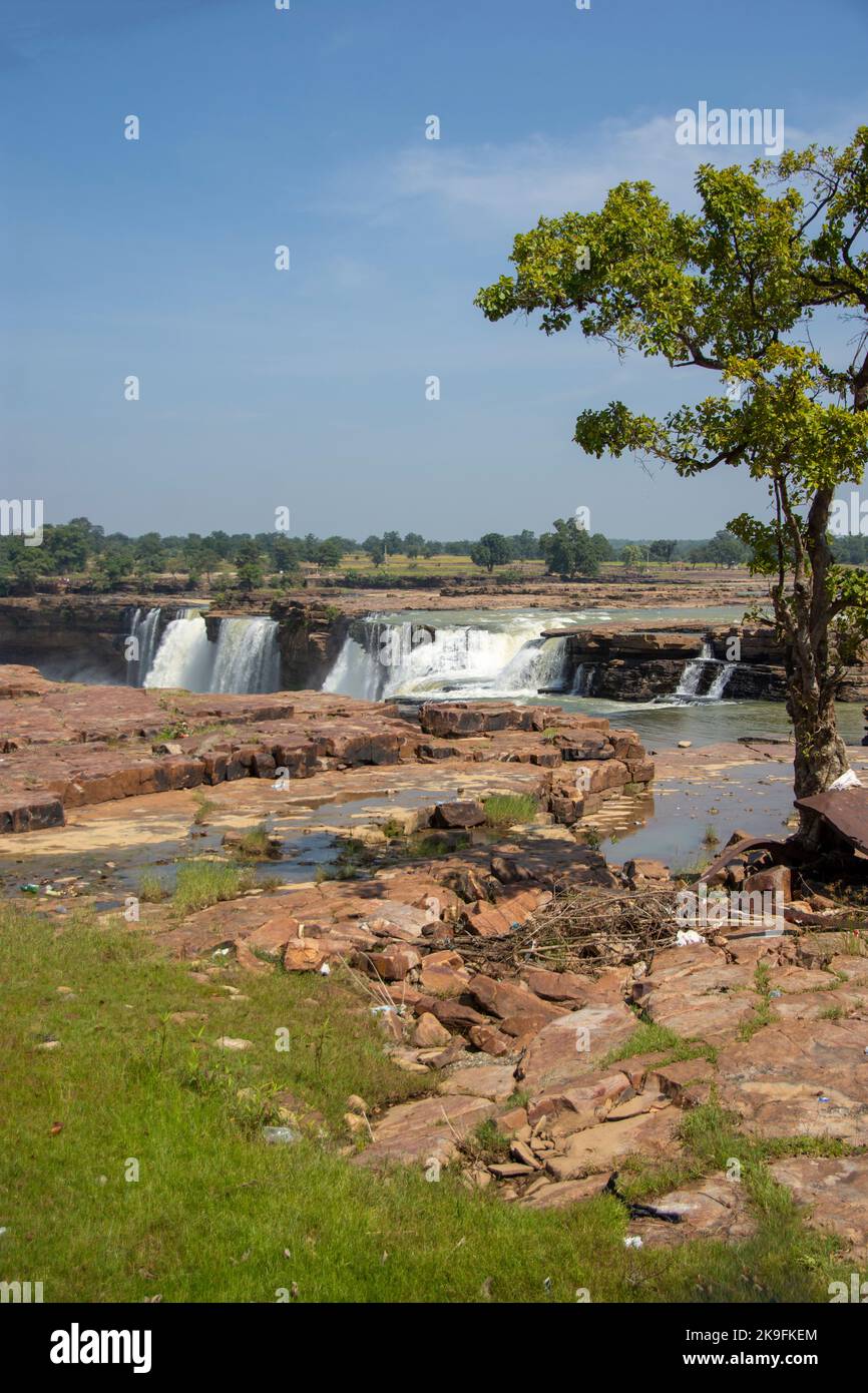 Chitrakot Wasserfall ist ein schöner Wasserfall auf dem Fluss Indravati in Bastar Bezirk von Chhattisgarh Staat von Indien Stockfoto