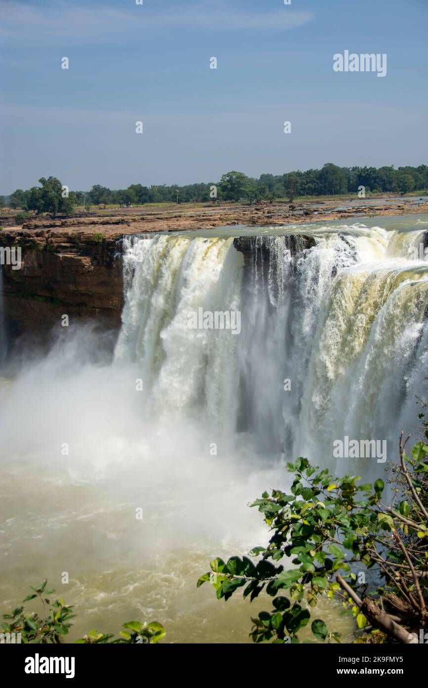 Chitrakot Wasserfall ist ein schöner Wasserfall auf dem Fluss Indravati in Bastar Bezirk von Chhattisgarh Staat von Indien Stockfoto