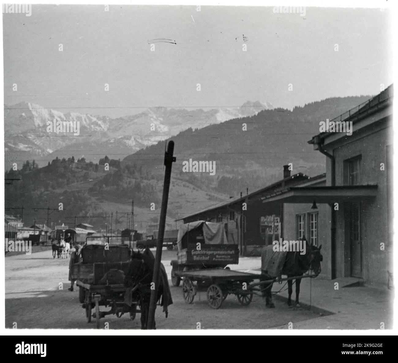 Der Bahnhof in Garmisch. Stockfoto
