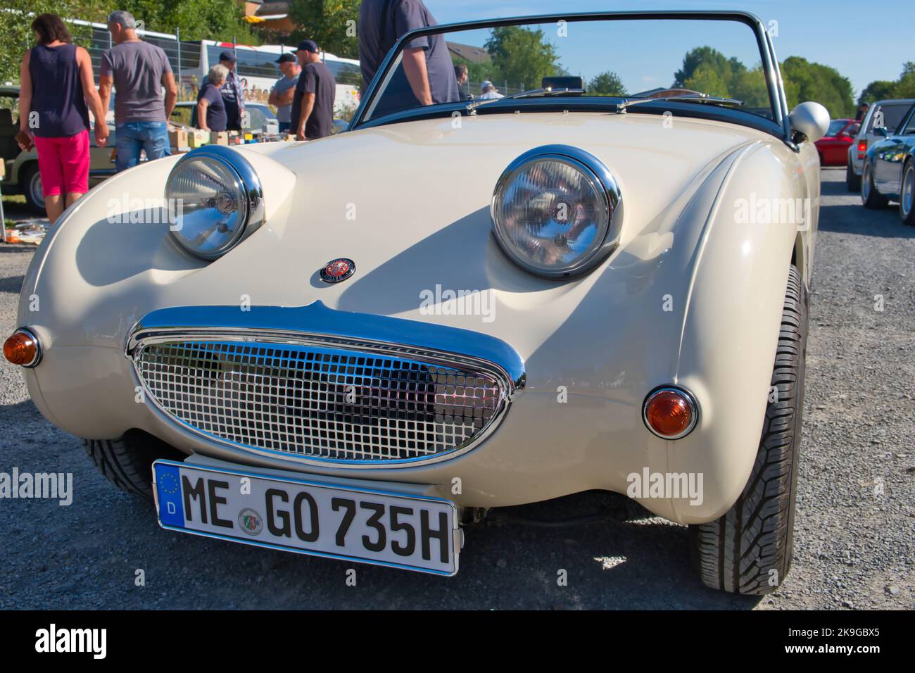 Austin Healey Sprite, Roadster, produziert von 1958 - 1961, Oldtimer, Oldtimer, Oldtimer, Vorderansicht Stockfoto