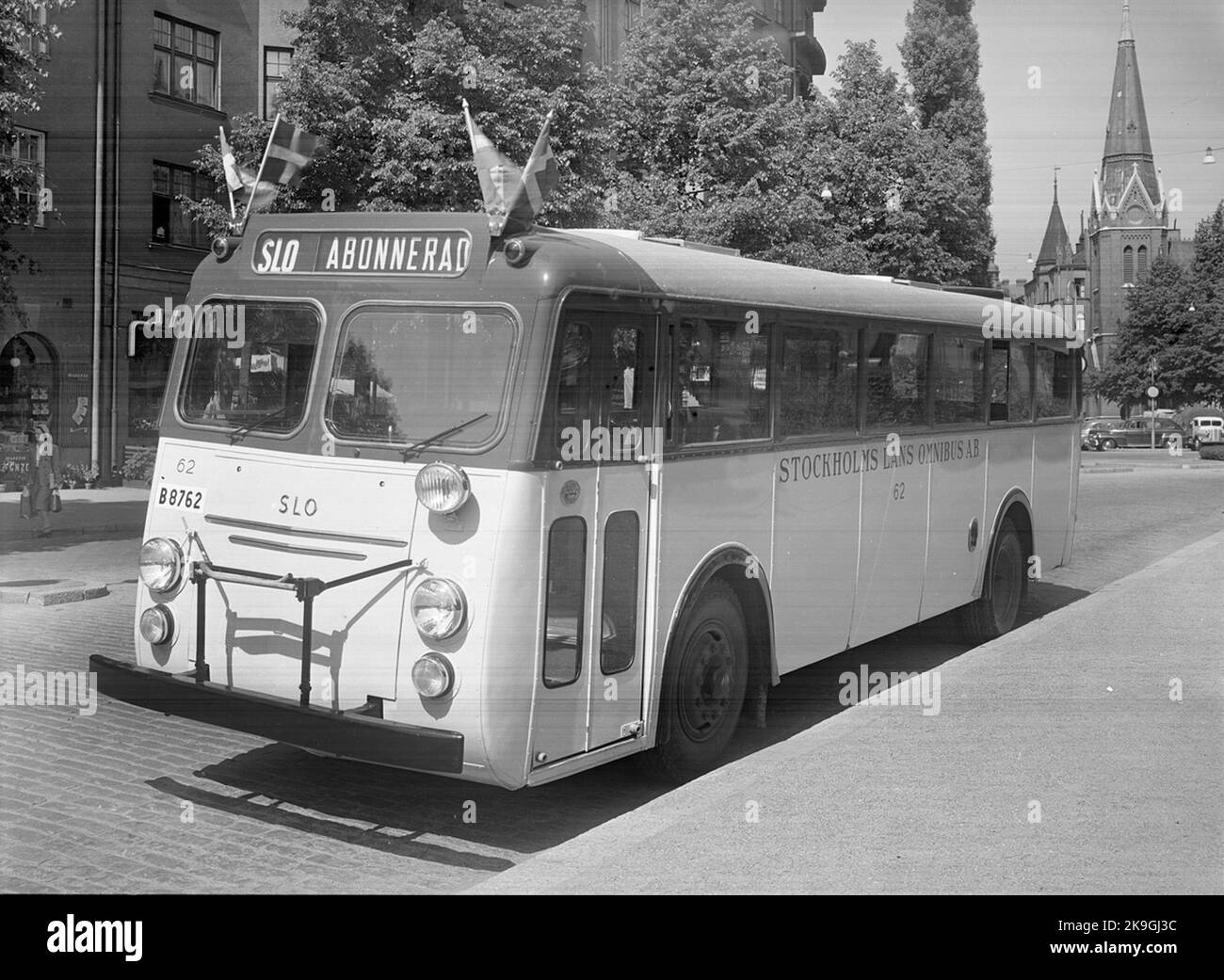 BUS 62, Stockholm County Omnibus Aktiebolag SLO Stockfoto