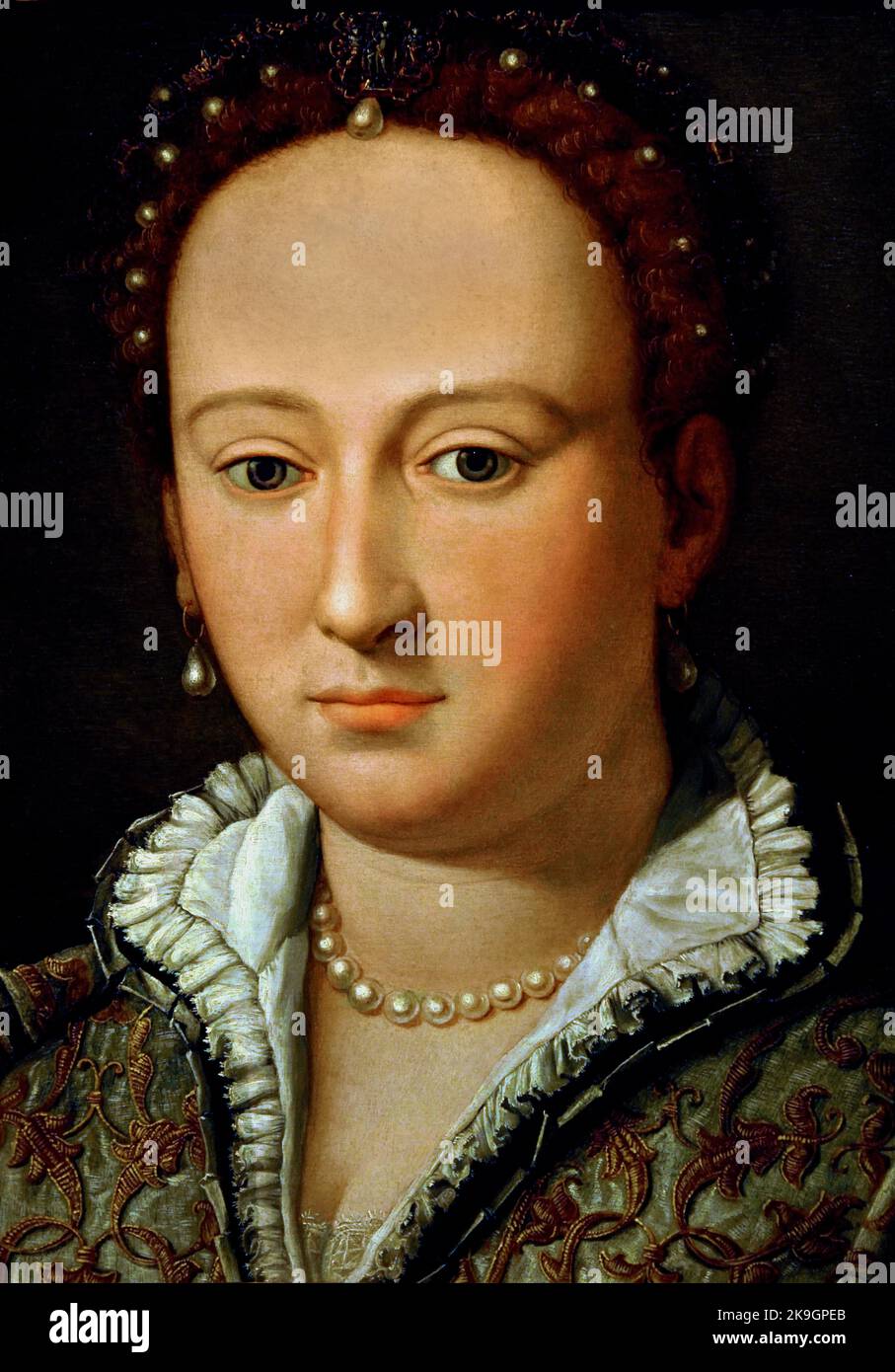 Porträt von Bianca Cappello 1570-1575 von Alessandro Allori, (Florenz 1535 – 1607) , Florenz, Italien. ( Herrin von Francesco I de Medici Ehe 1957 wurde sie Großherzog der Toskana.) Stockfoto