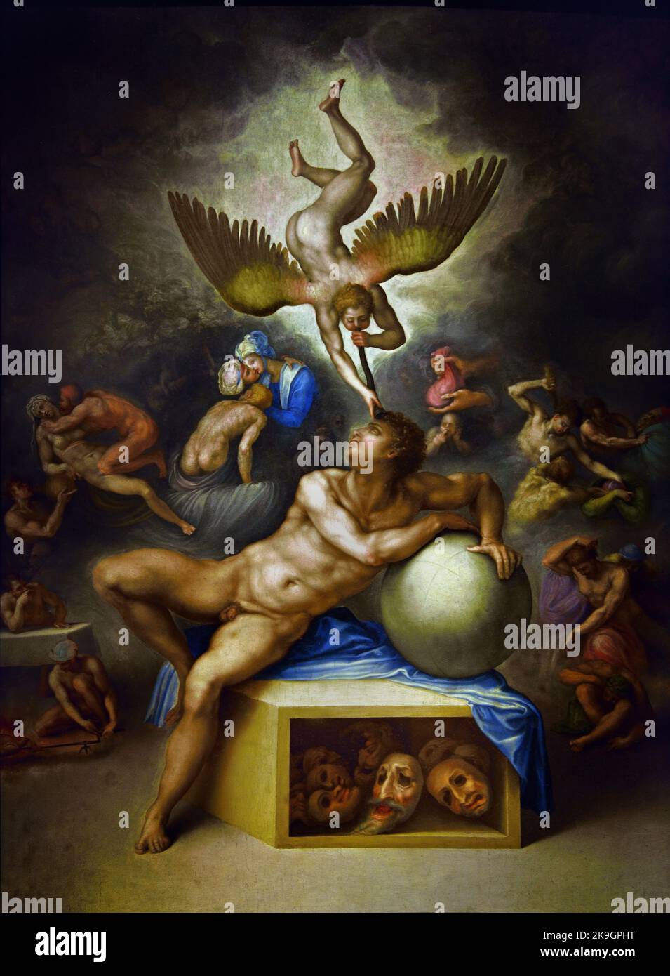 Der Traum und die Allegorie der Zeit, 1550 , Marcello Venusti, 1512-1579 , Florenz, Italien. Stockfoto