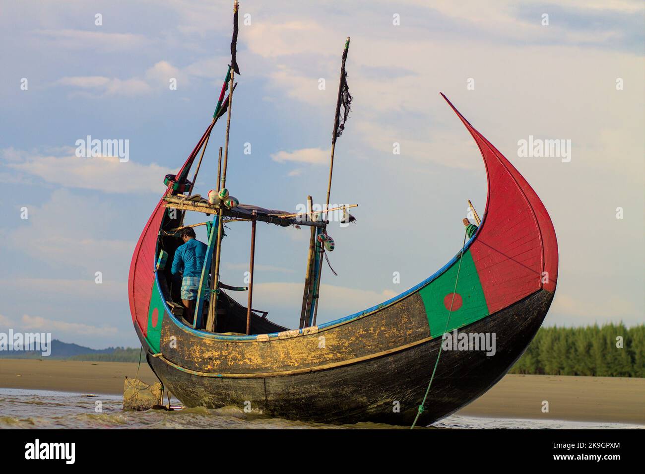 Fischerboot bei cox’s Bazar von Bangladesch Stockfoto