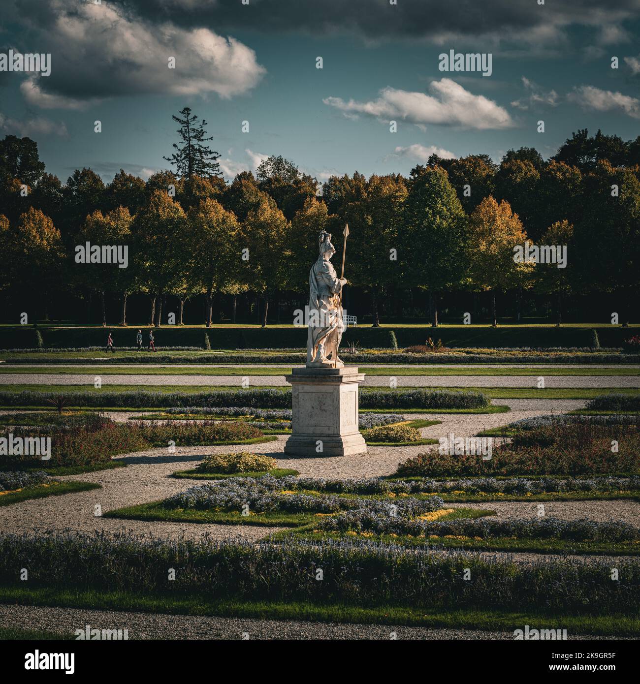 Eine Statue im Park des Schlosses Schleißheim in Bayern Stockfoto