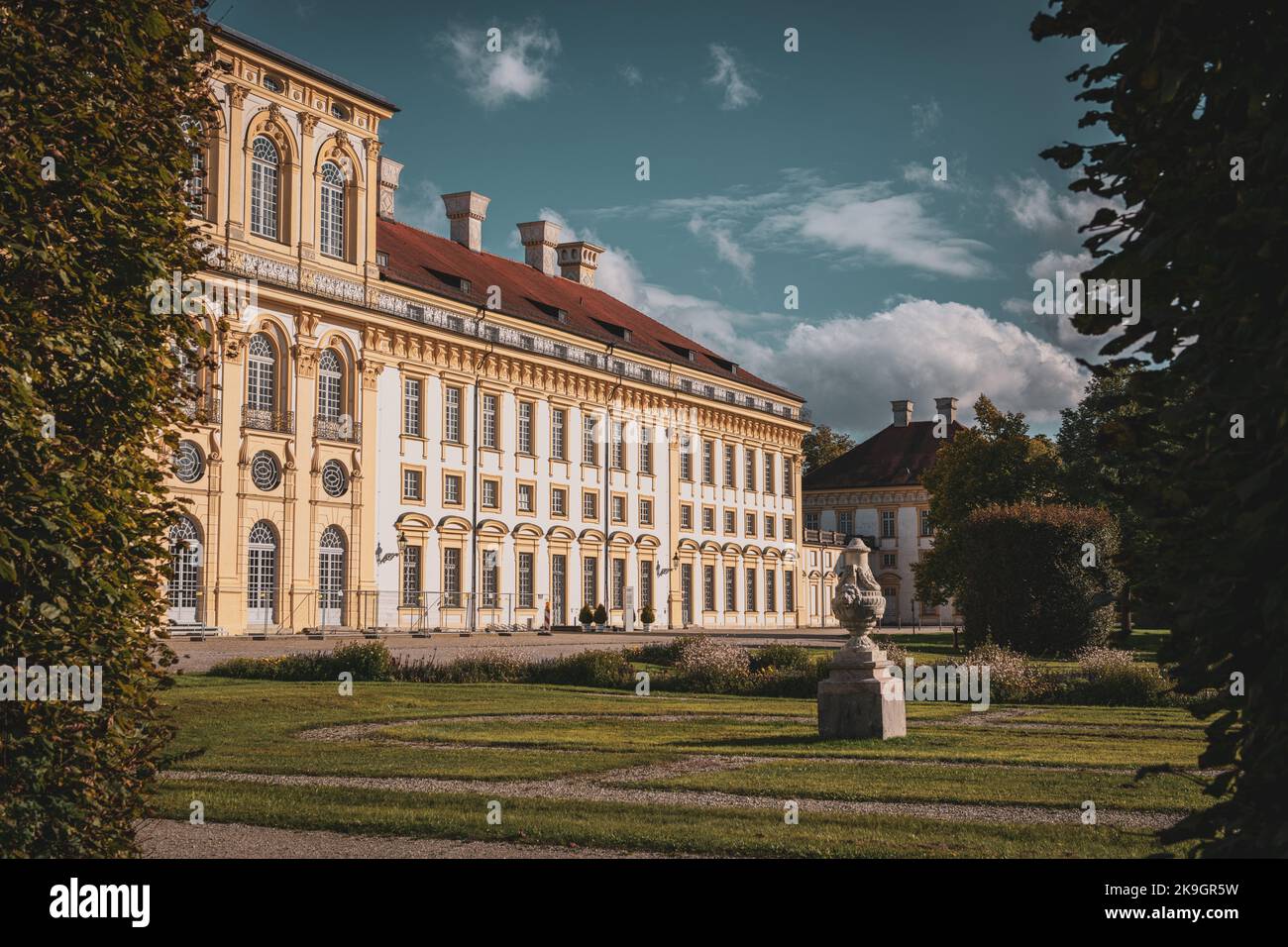 Eine schöne Aussicht auf Schloss Schleißheim in Bayern Stockfoto