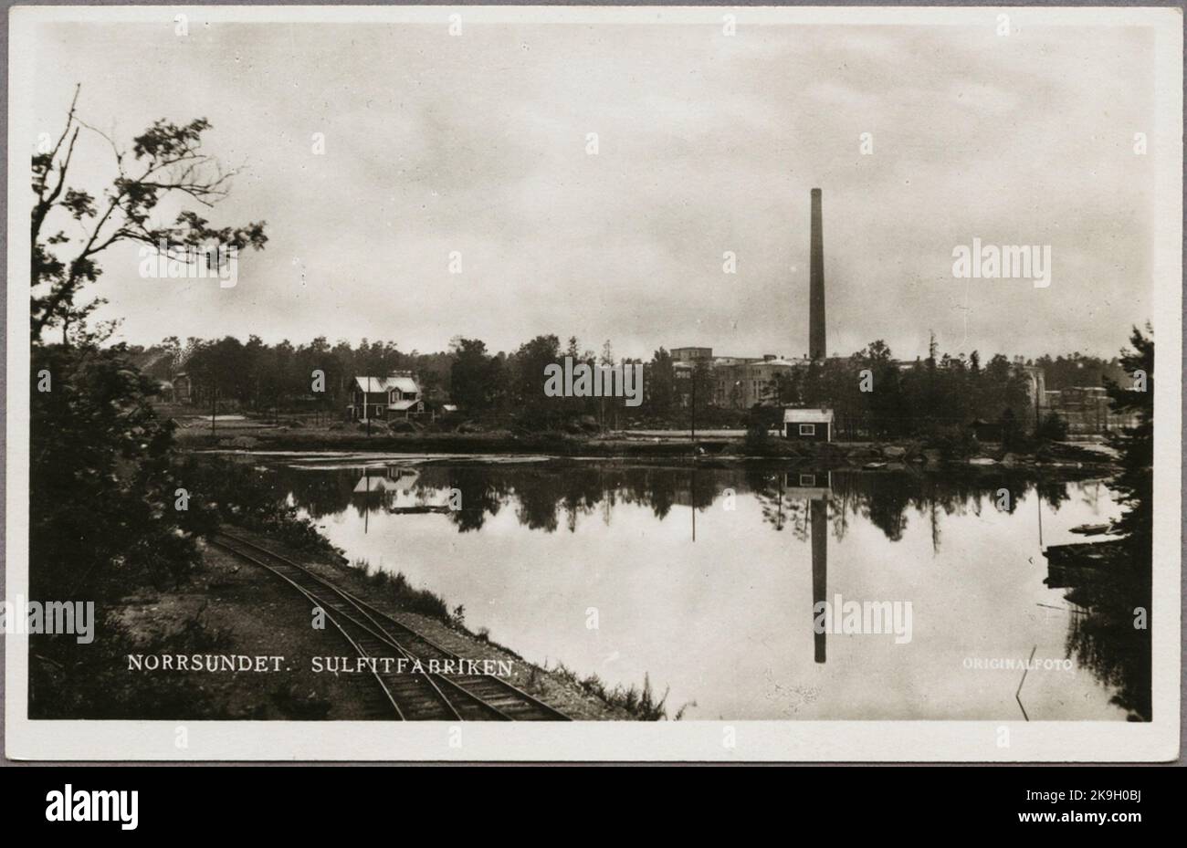 Die Sulfitfabrik in Norrsundet. Stockfoto