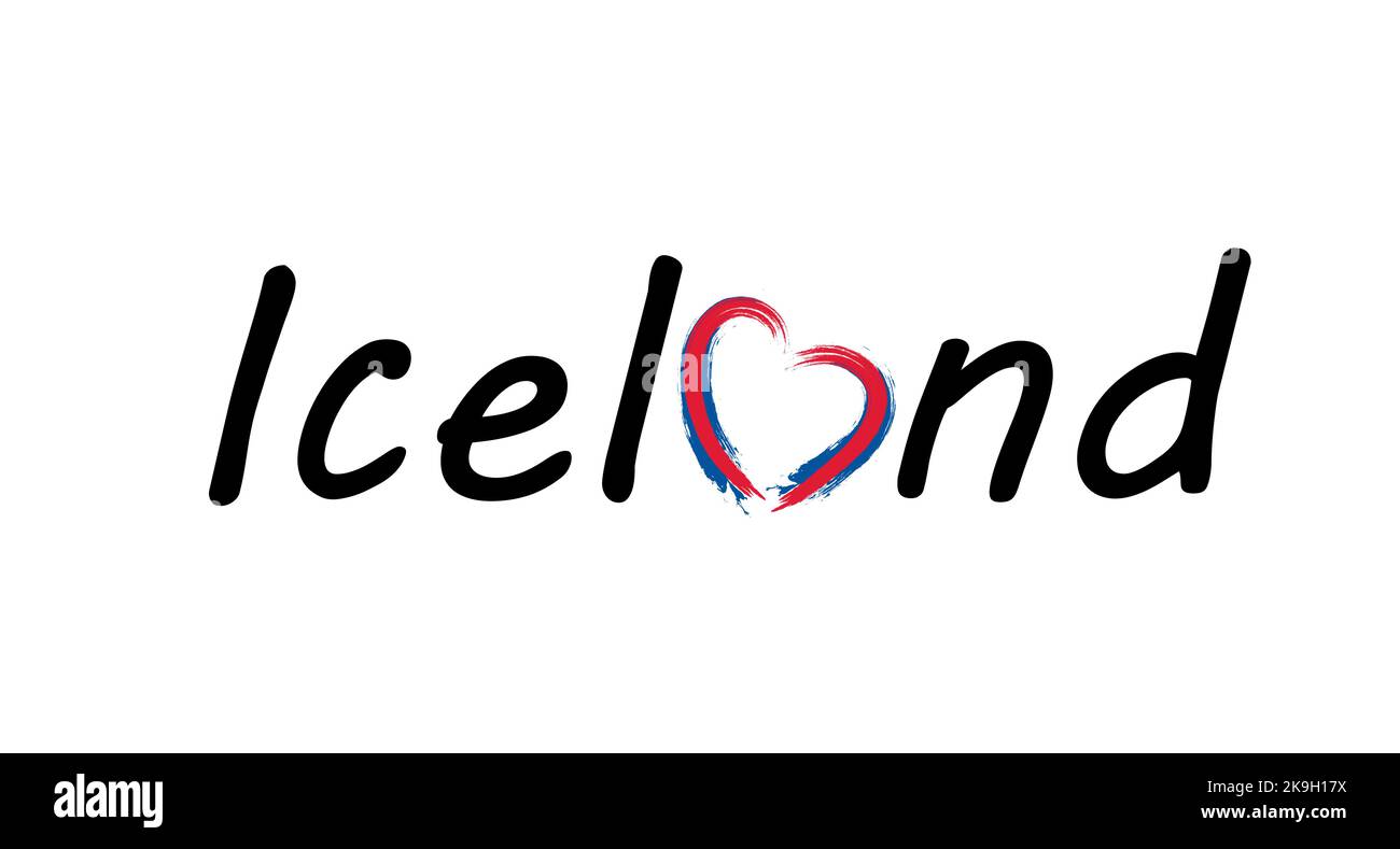 Alles Gute Zum Unabhängigkeitstag Island. Text mit Liebe Stock Vektor