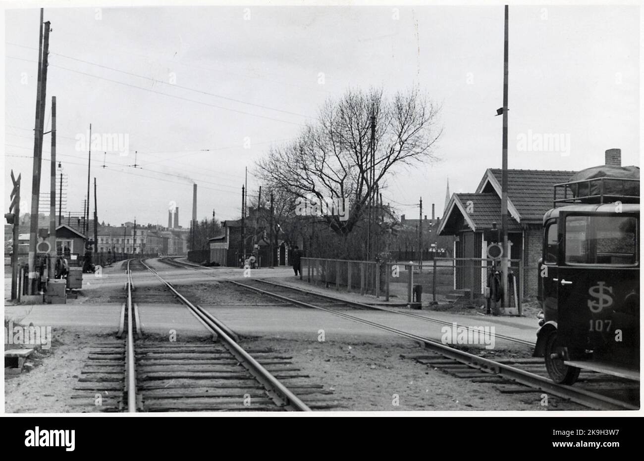 In Södergatan und Sandgatan in Helsingborg auf der Strecke zwischen Helsingborg C und Ramlösa. Stockfoto