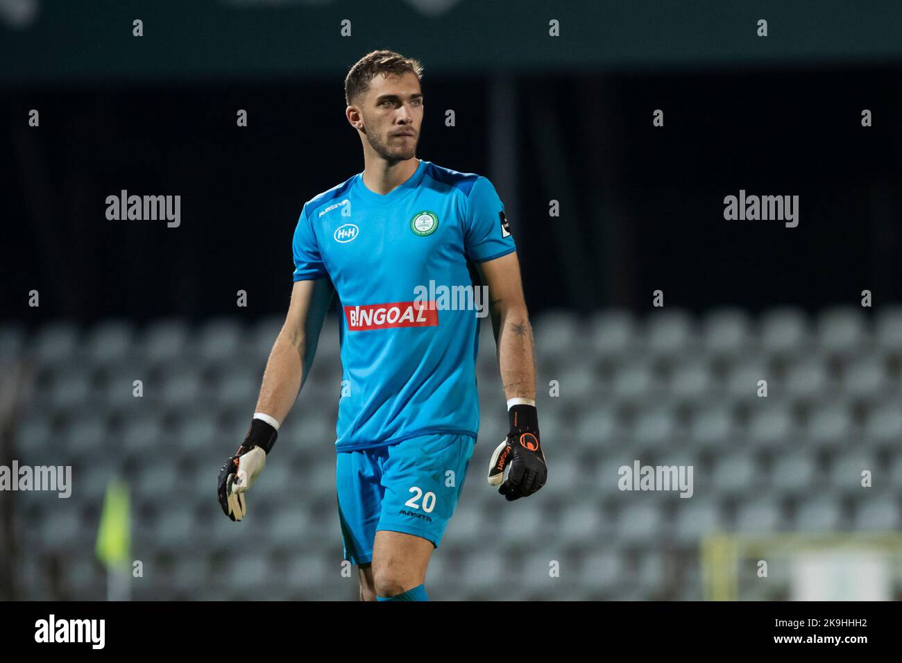 Lommels Torwart Jari De Busser, abgebildet während eines Fußballmatches zwischen Lommel SK und Royal Excelsior Virton, Freitag, 28. Oktober 2022 in Lommel, am 11. Tag der 'Challenger Pro League' 2022-2023, 1B. Division der belgischen Meisterschaft. BELGA FOTO KRISTOF VAN ACCOM Kredit: Belga Nachrichtenagentur/Alamy Live News Stockfoto