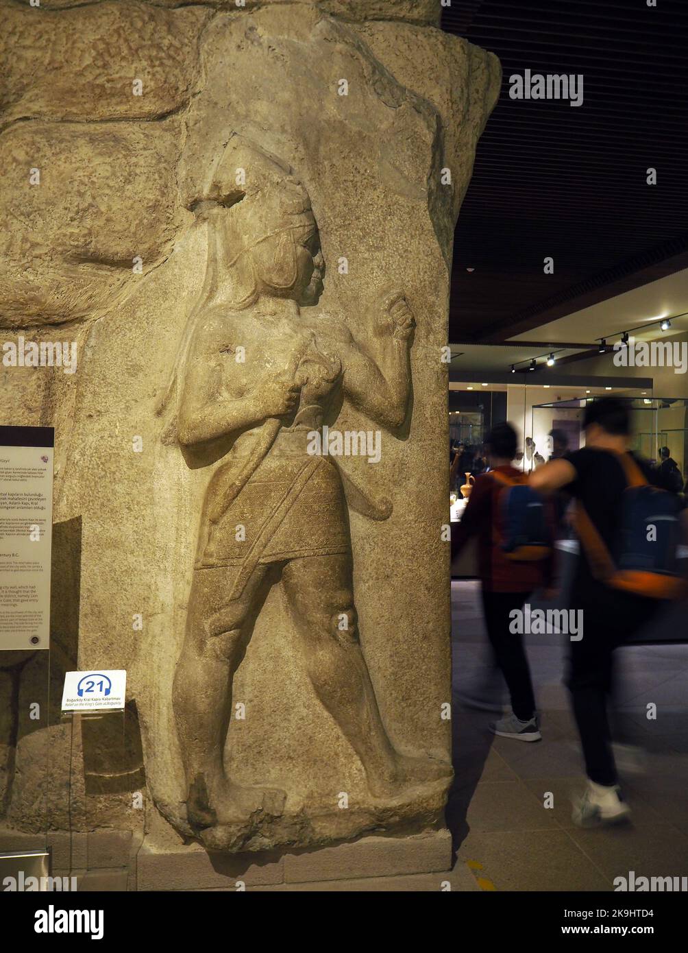 Das Sphinx-Tor, Eingang der Stadt Alacahöyük, Hittitersiedlung. Anatolisches Zivilisationsmuseum, Ankara Türkiye - Oktober 2022. Stockfoto