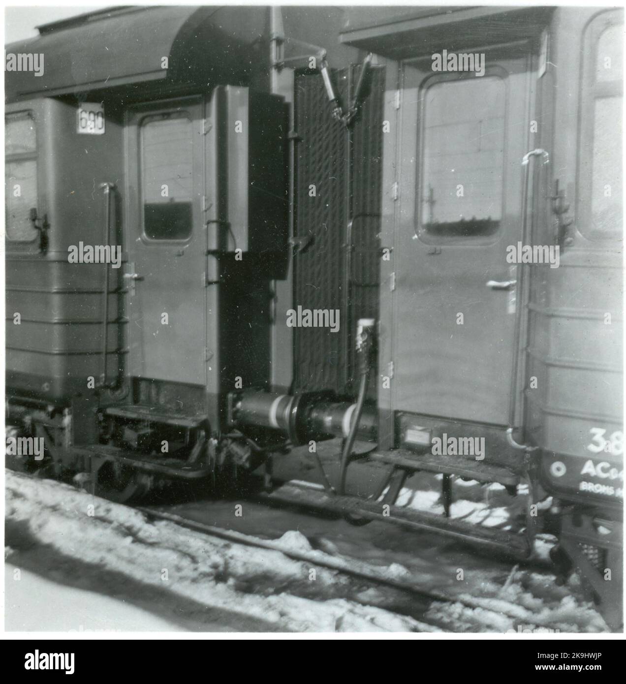 Detailbild der Zufahrten zu den Passagierwagen. Stockfoto