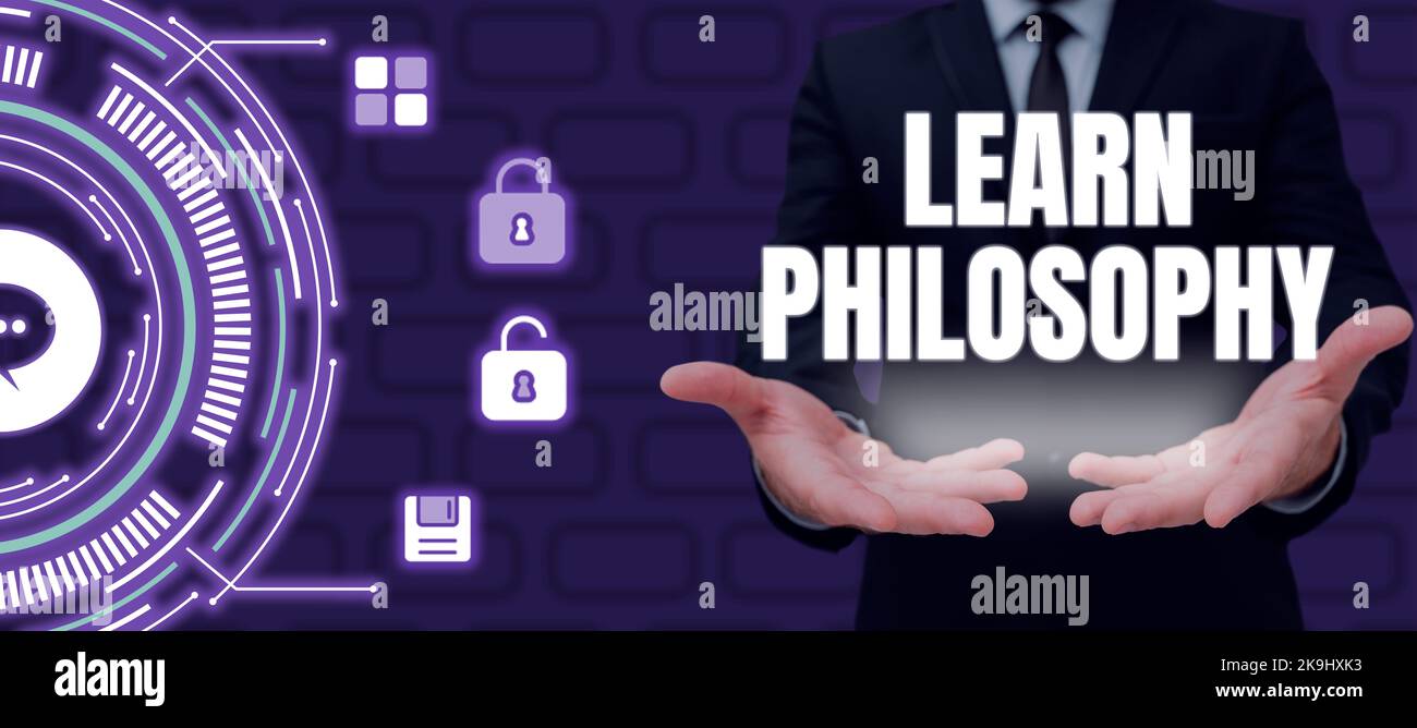 Text mit Inspiration Lernen Sie Philosophie. Business nähern Sie sich den meisten Wahrzeichen und sehen Sie die Londoner Sehenswürdigkeiten Stockfoto