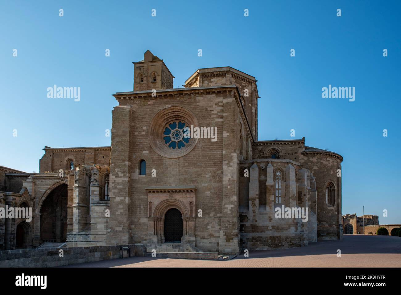 Blick auf die Seu Vella Kathedrale von Santa Maria in Lleida, Spanien Stockfoto