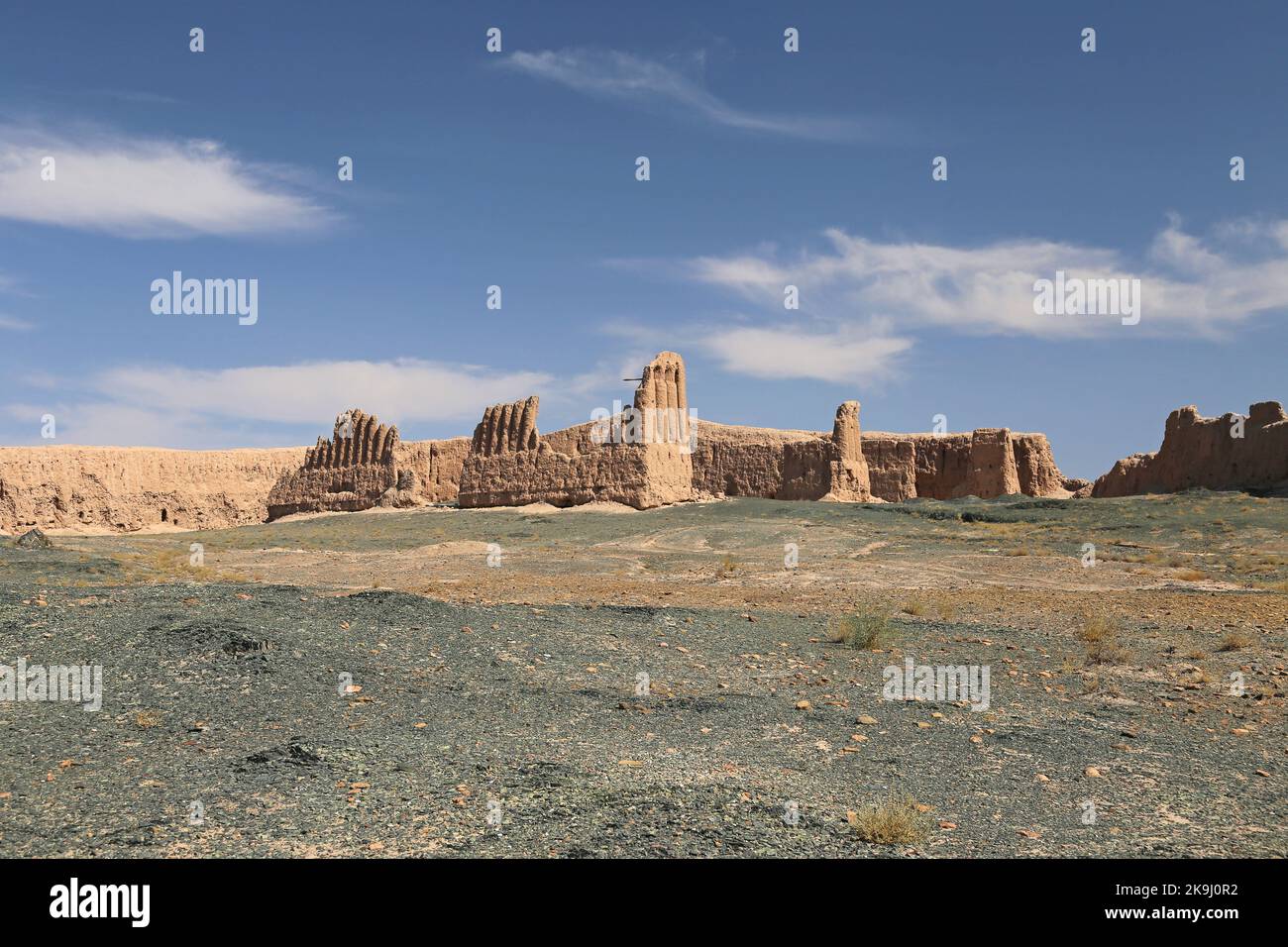 Jampik Kala, Kyzylkum-Wüste, Autonome Republik Karakalpakistan, Usbekistan, Zentralasien Stockfoto