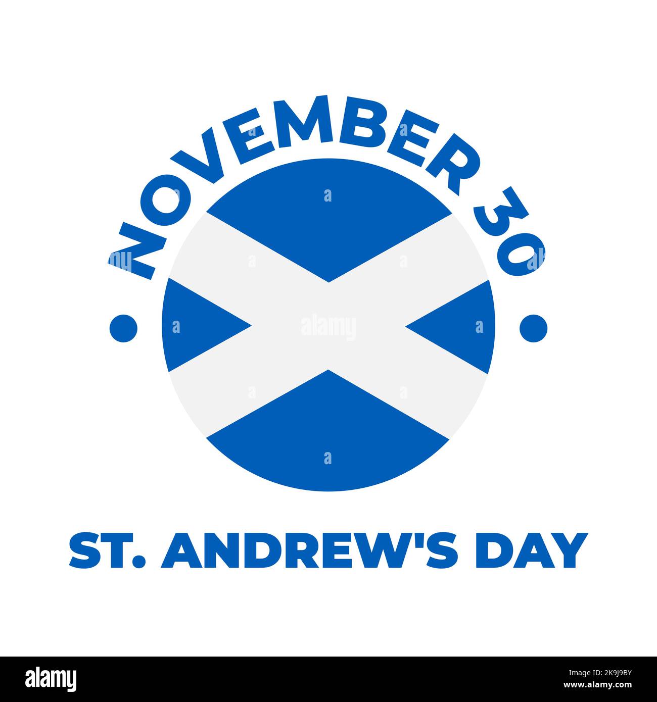 St. Andrew s Day Typografie-Poster. Urlaub in Schottland am 30. November. Vektor-Vorlage für Banner, Flyer, Postkarte, etc. Stock Vektor