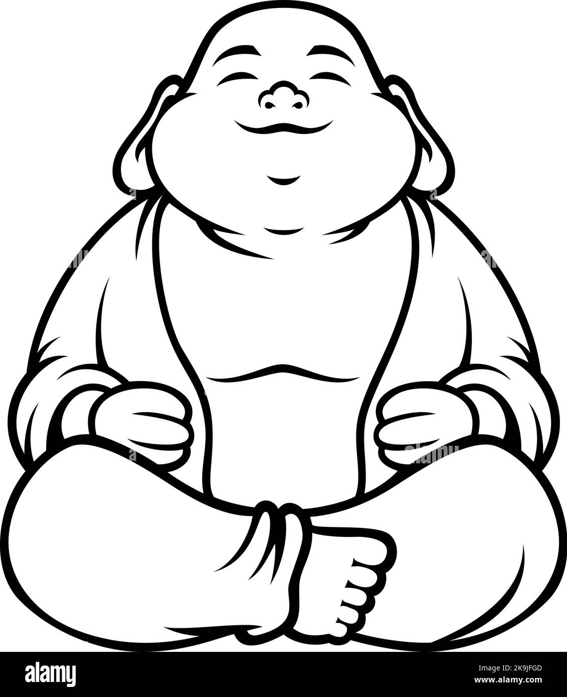 Glücklicher Buddha in Meditationshaltung Stock Vektor
