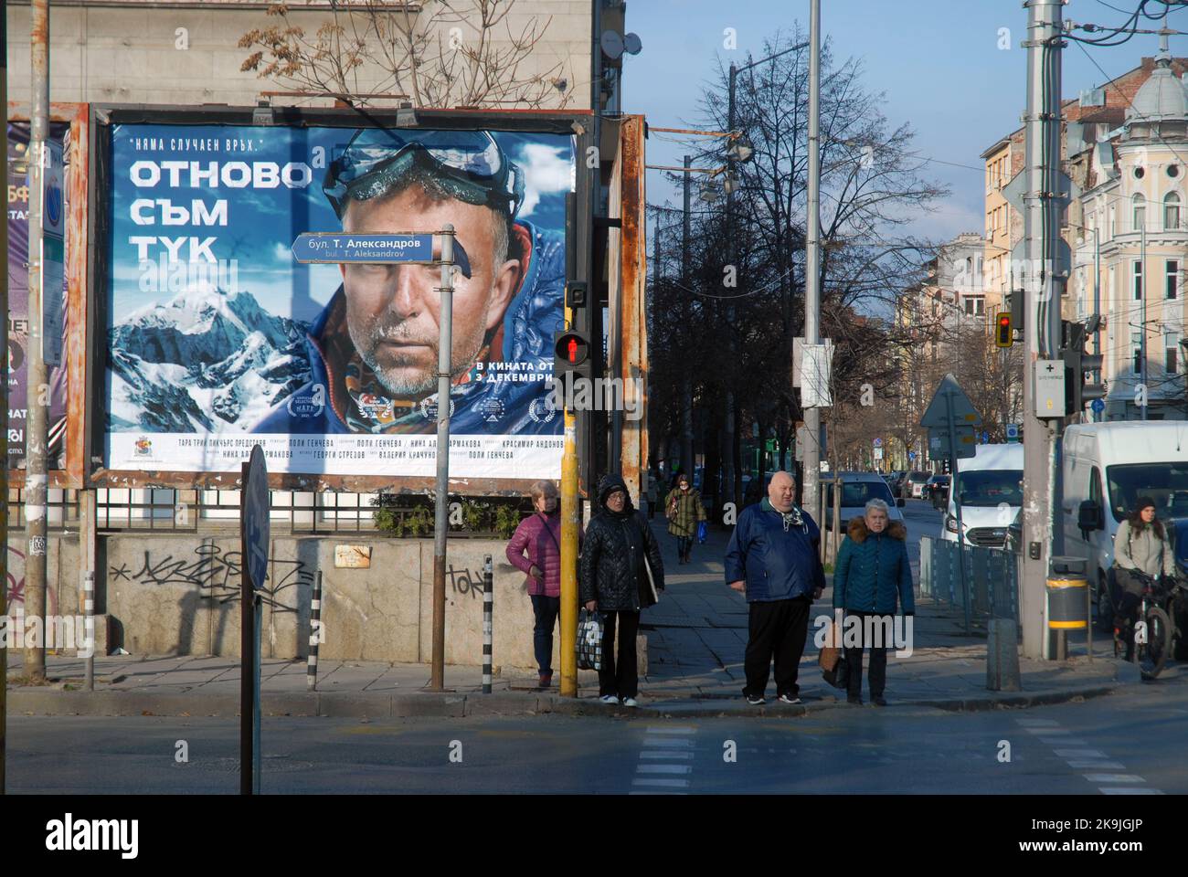 Pedestrian Crossing, Sofia, Bulgarien. Stockfoto