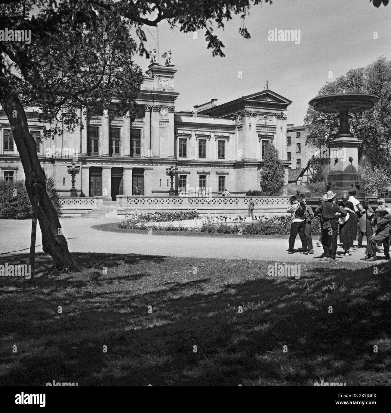 Lund, Stadtmotiv mit der Universität. (Foto in Verbindung mit Blackebergs Lehre. Bahnhäuser) Stockfoto