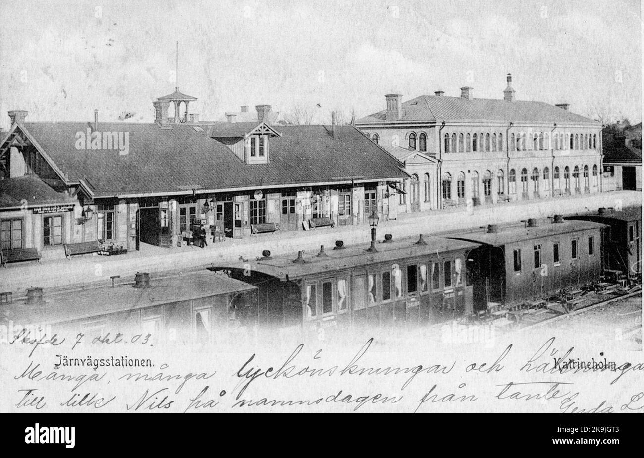 Bahnhof Katrineholm. Die westliche Hauptstrecke bei Katrineholm wurde