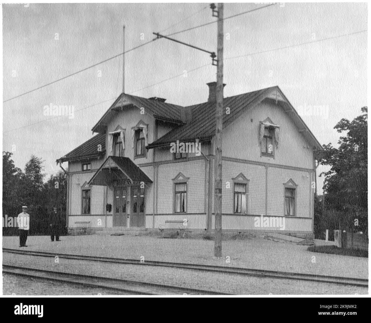 Bahnhof Borensberg im Jahr 1930s. Zentrale Östergötland-Bahn. Stockfoto