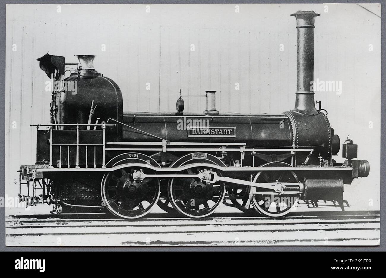 Deutsche Dampflokomotive, 'Darmstadt' Nr. 21. Lieferfoto. Stockfoto