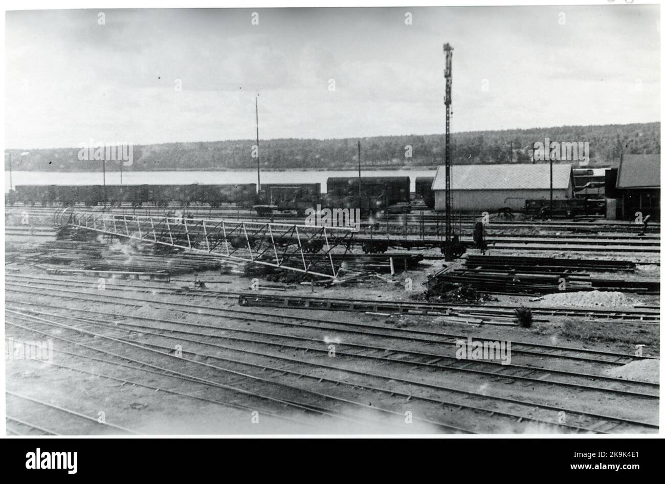 Vorbereitung der elektrischen Anlagen in Bangården. Stockfoto