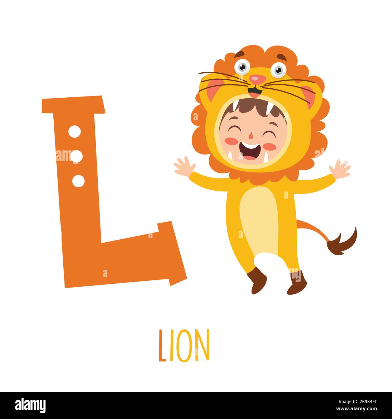 Charakter Im Tierkostüm Mit Alphabet Buchstaben Stock Vektor