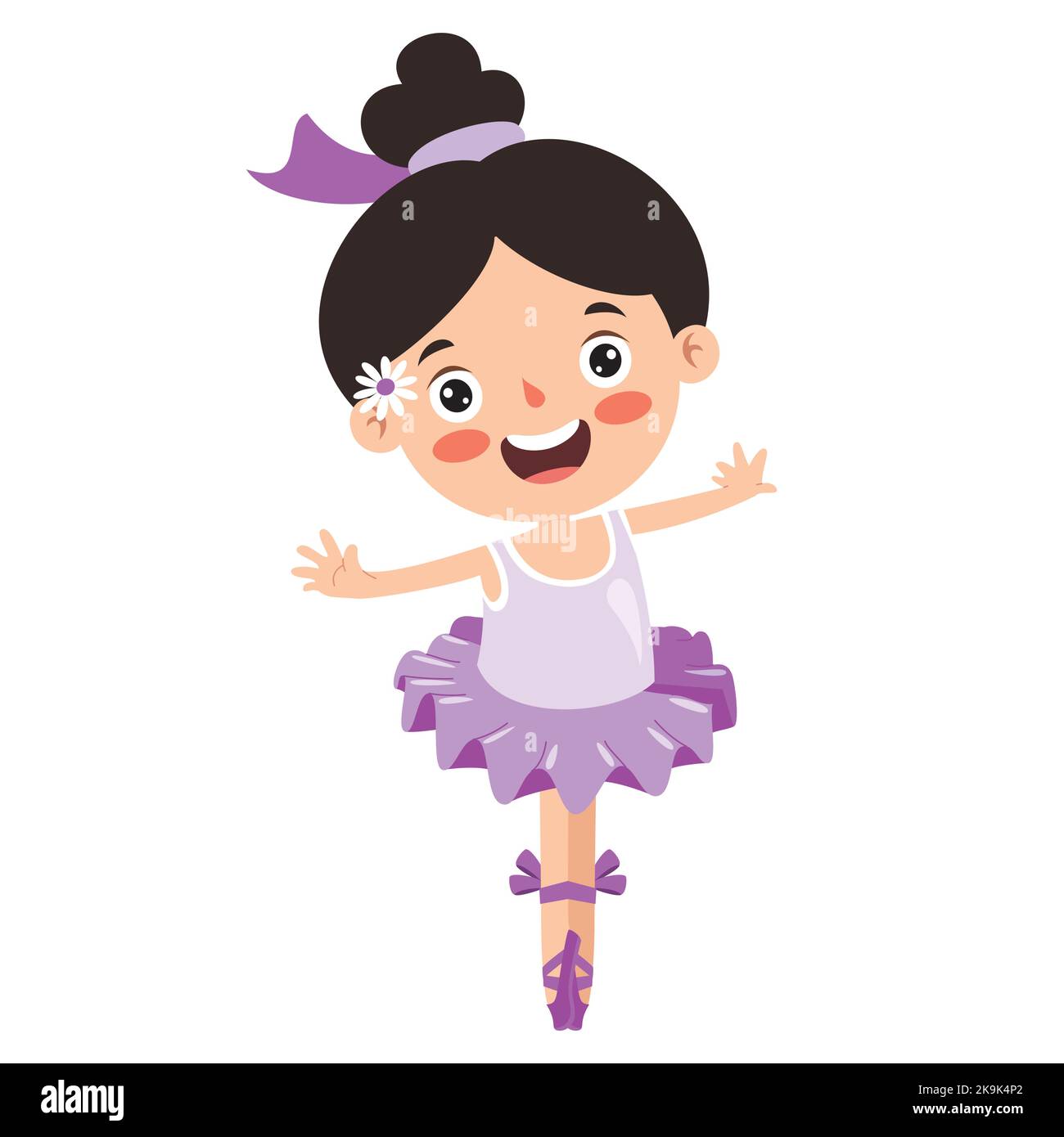 Cartoon Charakter Performing Classical Ballet Stock Vektor