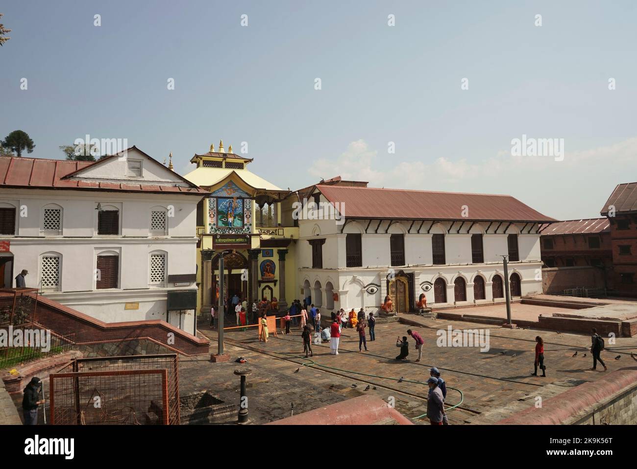 Pashupati Nath Mandir Hindu-Tempel in Kathmandu ist von großer Bedeutung als Pilgerzentrum und für okkulte Praktiken Stockfoto