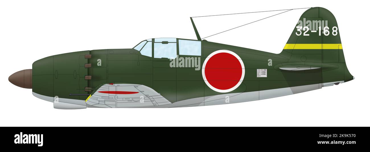 Mitsubishi J2M3 Raiden des Kokutai Imperial Japanese Navy Air Service 332., 1945 Stockfoto