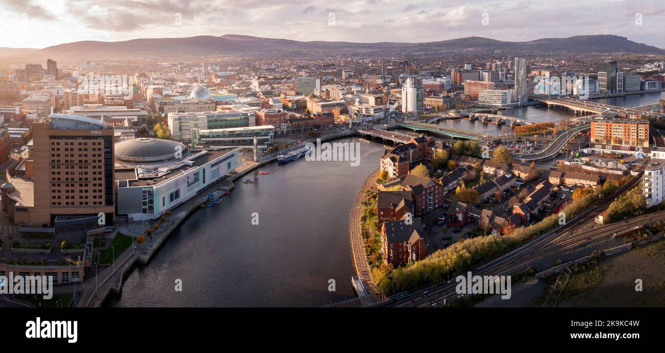 Luftaufnahme Über Belfast City Stockfoto
