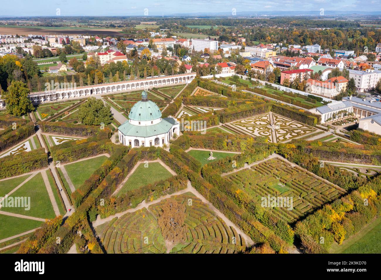 Renesancni Kvetna zahrada (17. stol., UNESCO), Kromeriz, Morava, Ceska republika / Renaissance Floral Garden, Kromeriz, UNESCO, Mähren, Tschechische republik Stockfoto