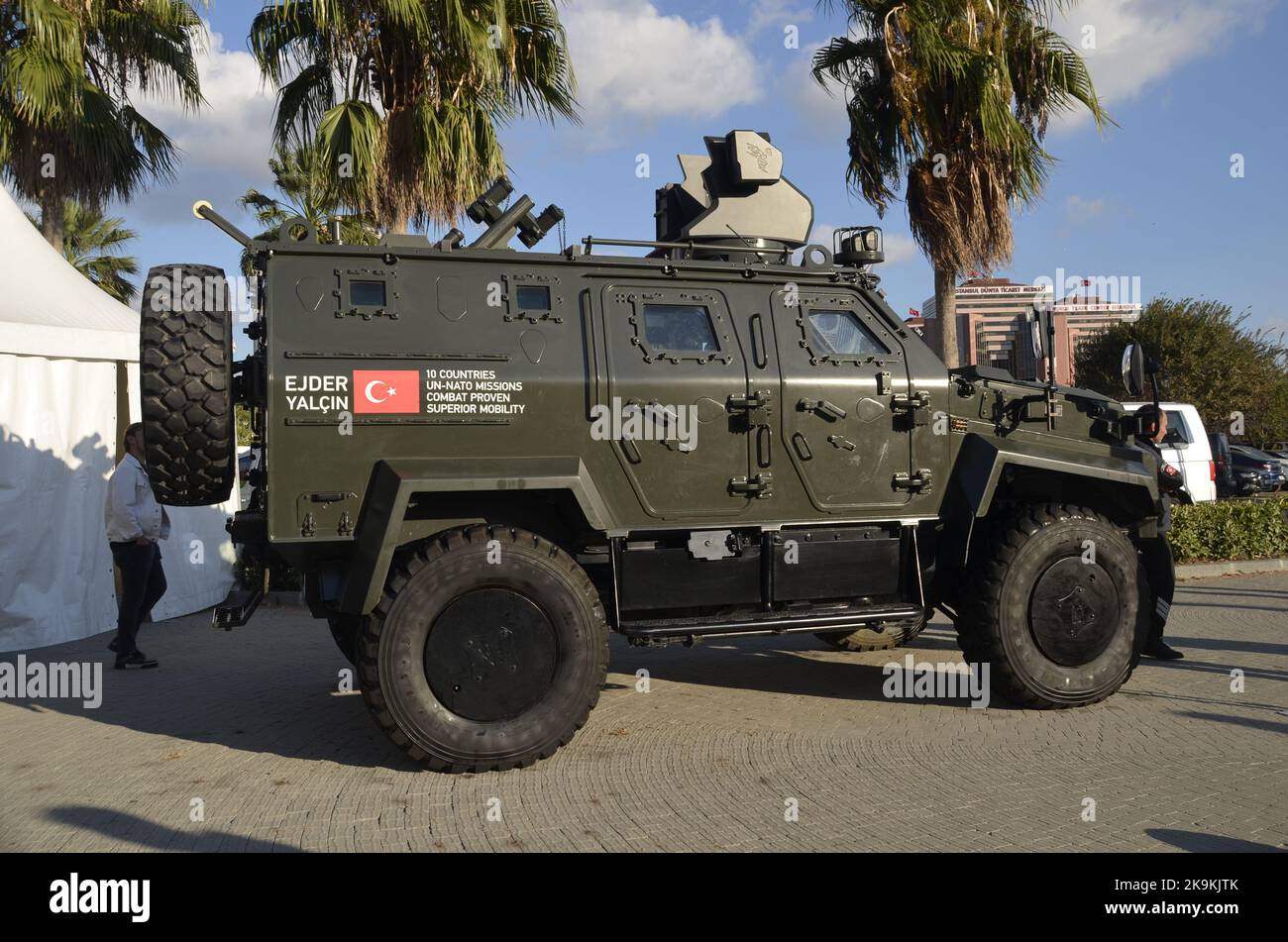 Istanbul Türkei. Oktober 2022. Ejder Yaln Tactical Wheeled Armored Vehicle. Nurol Makina Armored Vehicle, Saha Expo Fair. Stockfoto