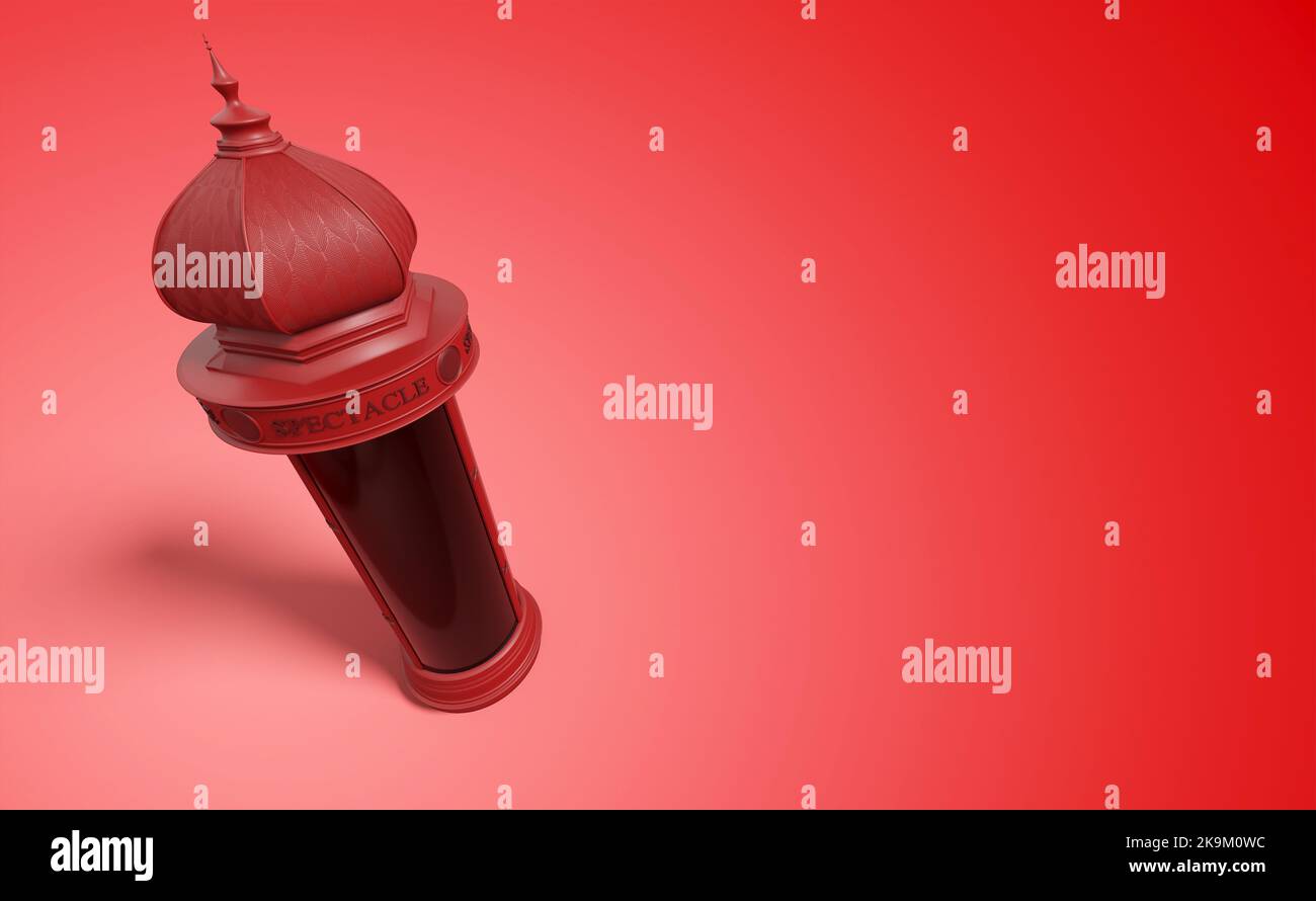 Pariser Theater-Säule, Moriss-Säule - 3D Rendering Stockfoto