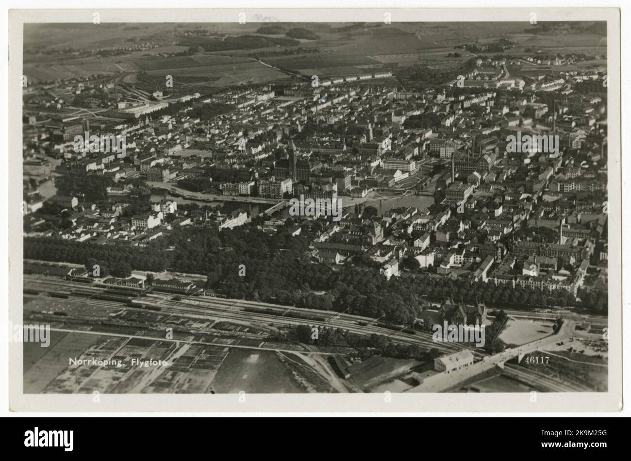 Luftaufnahme über Norrköping. Stockfoto