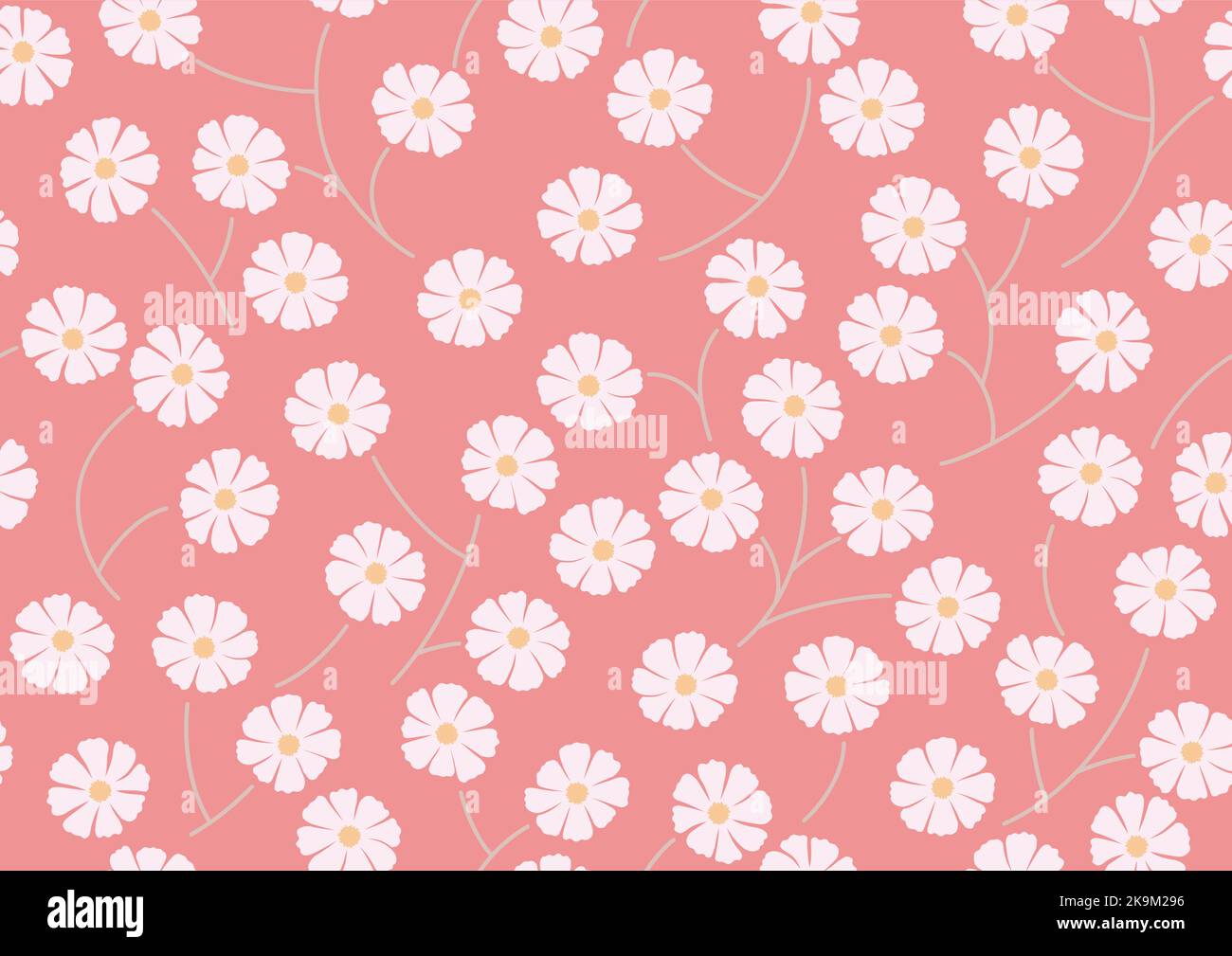 Nahtlose Springtime Hintergrund Vektor-Illustration Mit Einfachen Tulip Linie Zeichnung Muster. Horizontal Und Vertikal Wiederholbar. Stock Vektor