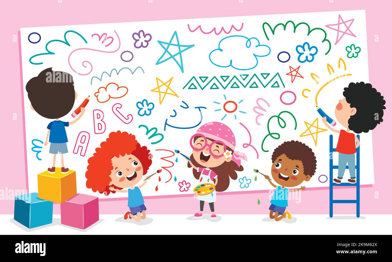 Art Concept Design Mit Witziger Figur Stock Vektor