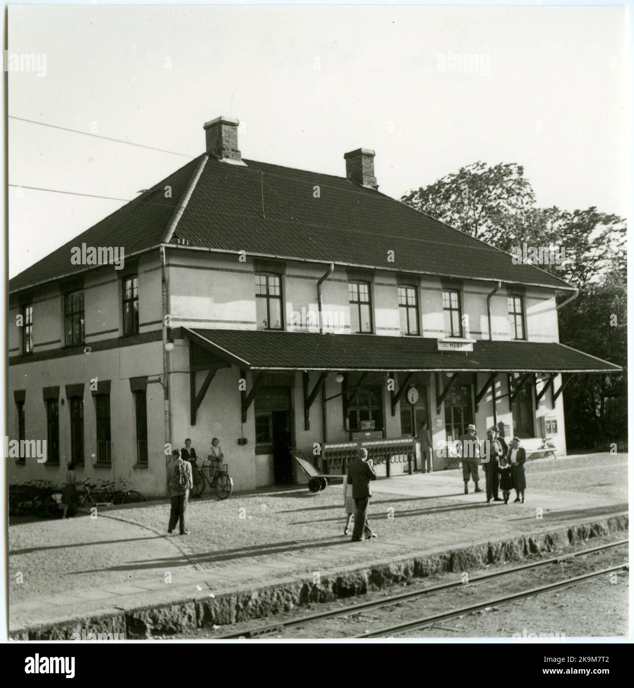 Der Bahnhof wurde 1874 gebaut. 1934 wurde das Bahnhofshaus wieder aufgebaut. Stockfoto