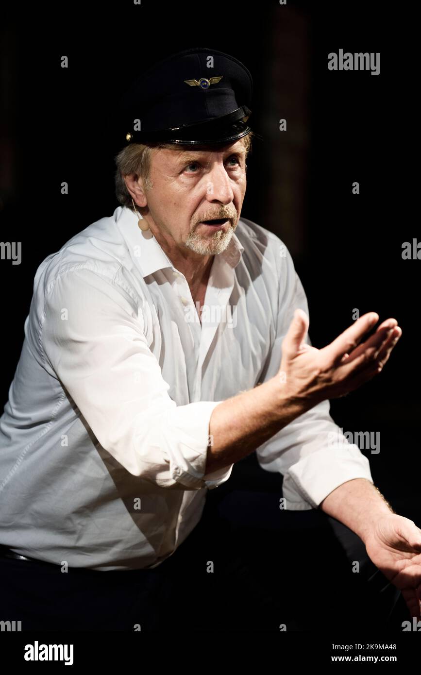 Paraloup (Cuneo), Italien. 28. Juli 2018. Der Schauspieler Beppe Rosso während einer Theateraufführung in Paraloup (Cuneo), Italien Stockfoto