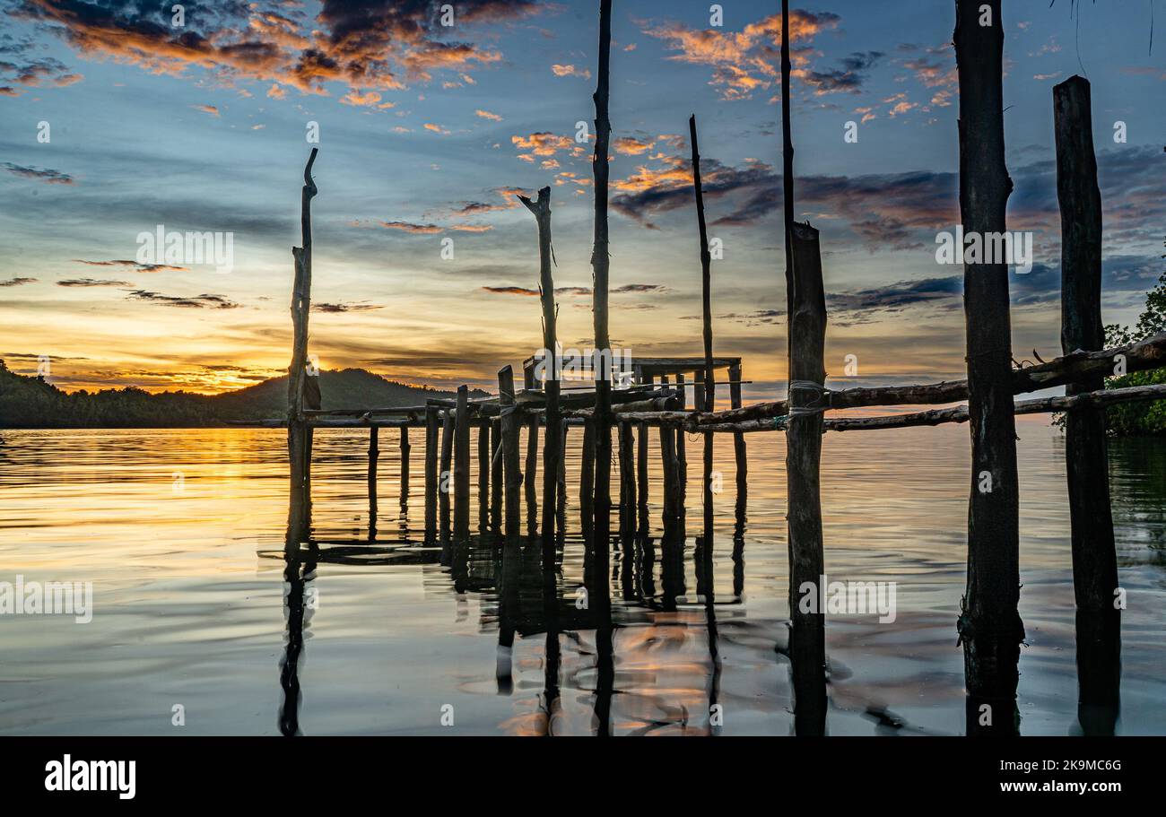 Raja Ampat Sonnenuntergang Stockfoto