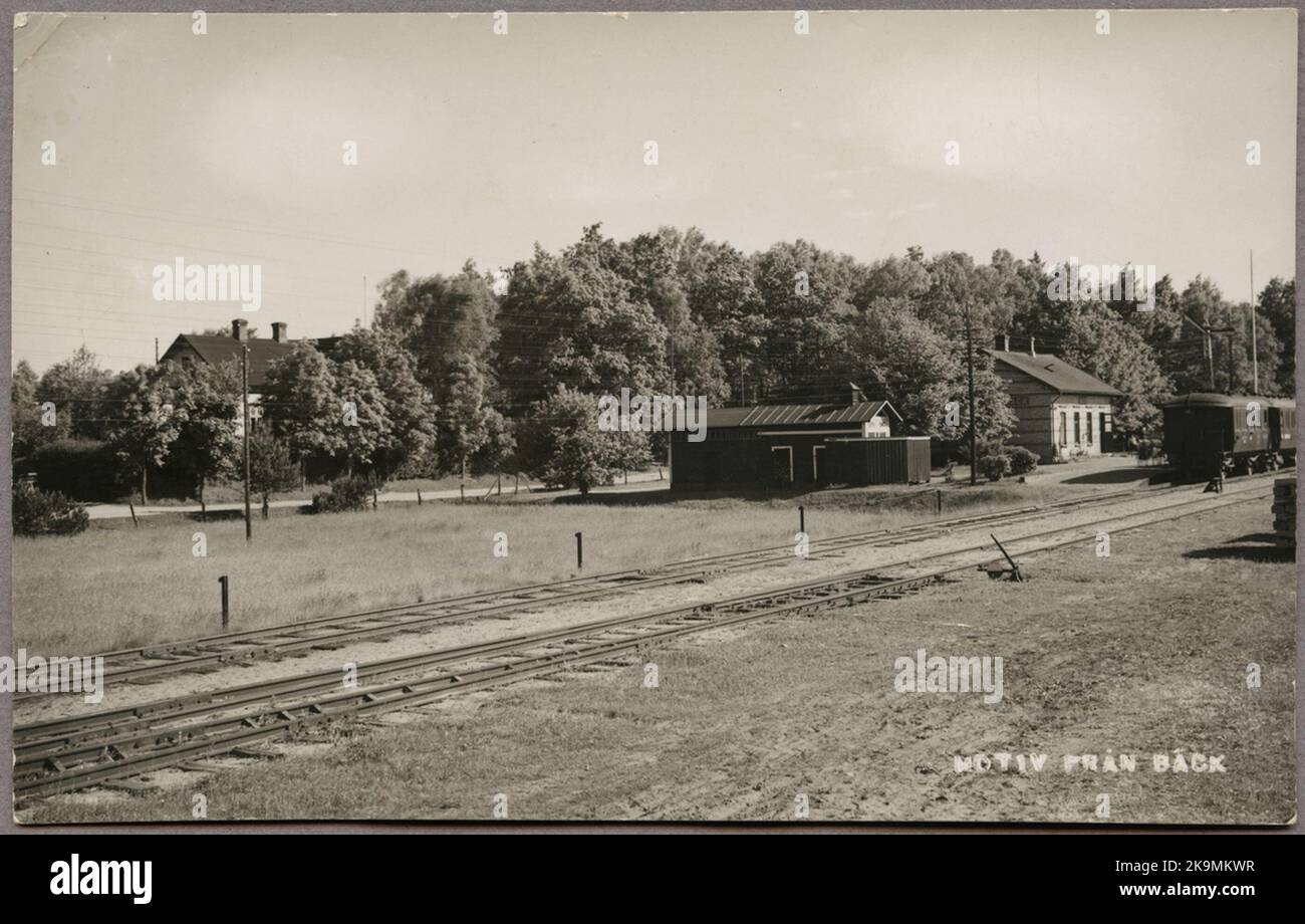 Bahnhof Bäck bei Skåne - Smålands Railway. Stockfoto