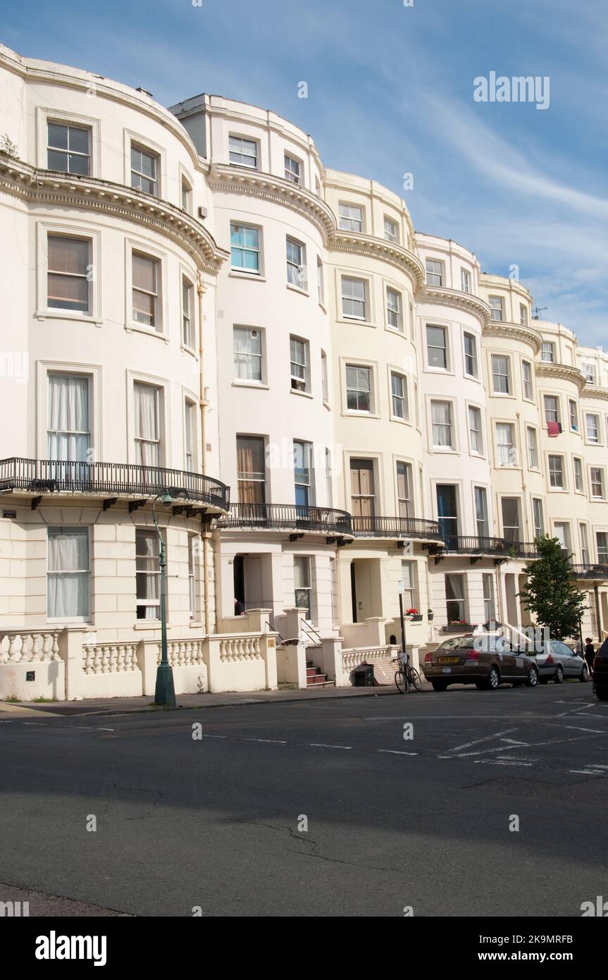 Regency Houses, Brunswick Place, Hove/Brighton, Sussex, Großbritannien Stockfoto