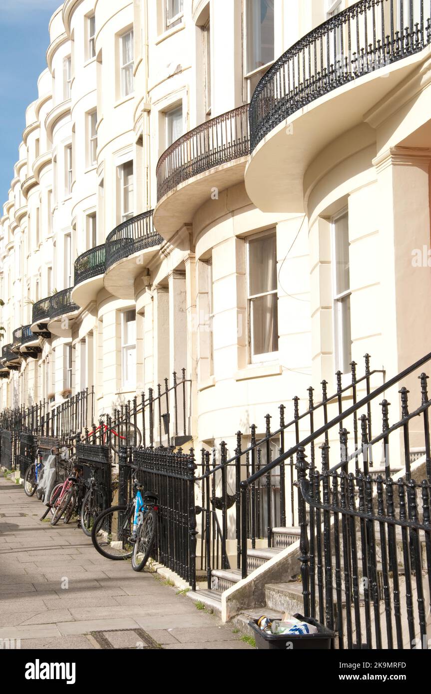 Regency Houses, Brunswick Place, Hove/Brighton, Sussex, Großbritannien Stockfoto