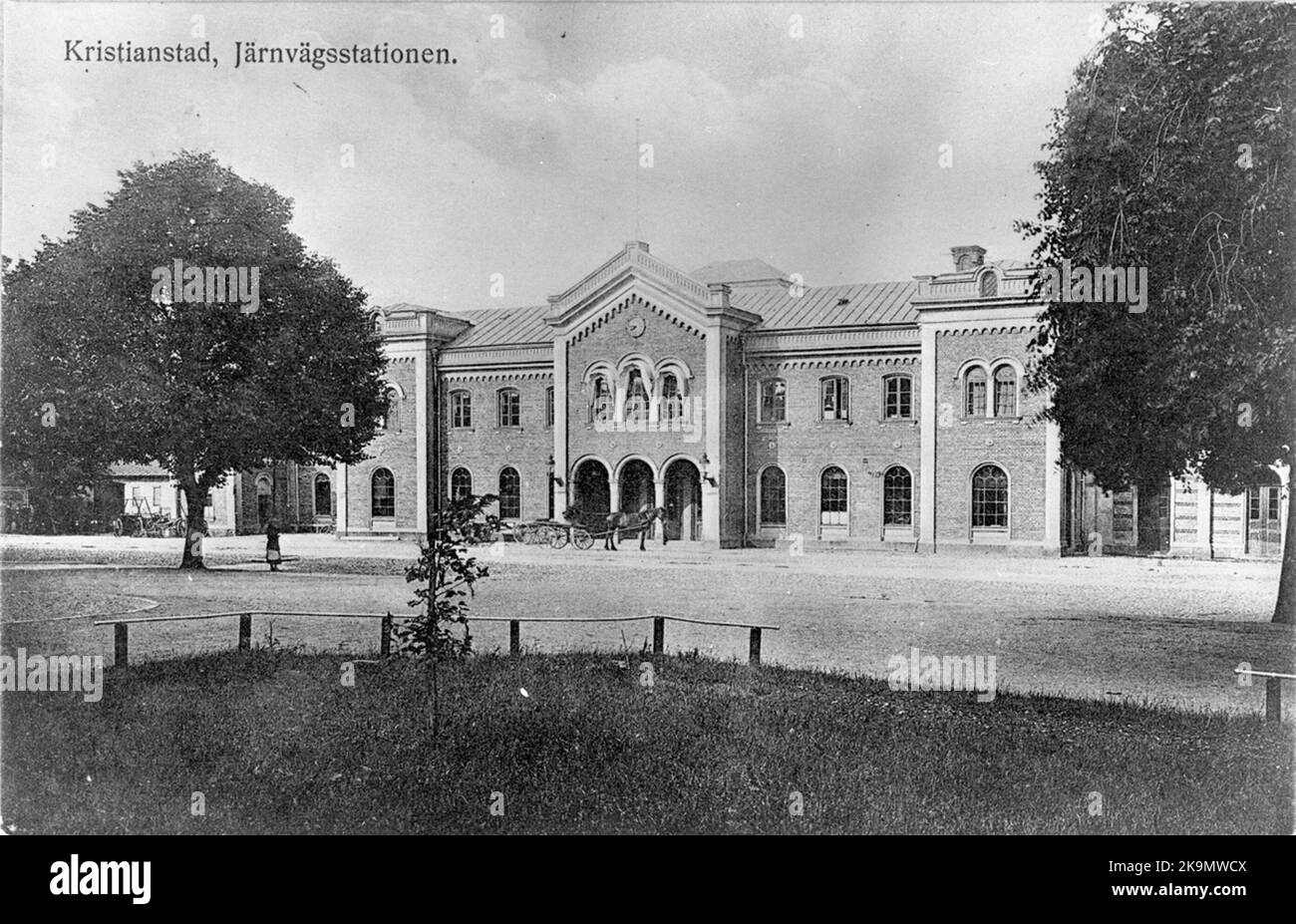 Die Vorderseite des Bahnhofs Stockfoto