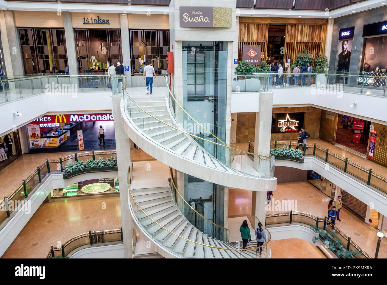 Bogota Kolumbien, Chapinero Centro comercial Andino Shopping Mall innen mehrstufig mehrere Ebenen, Luxus-Geschäft Geschäfte Business-Unternehmen sh Stockfoto