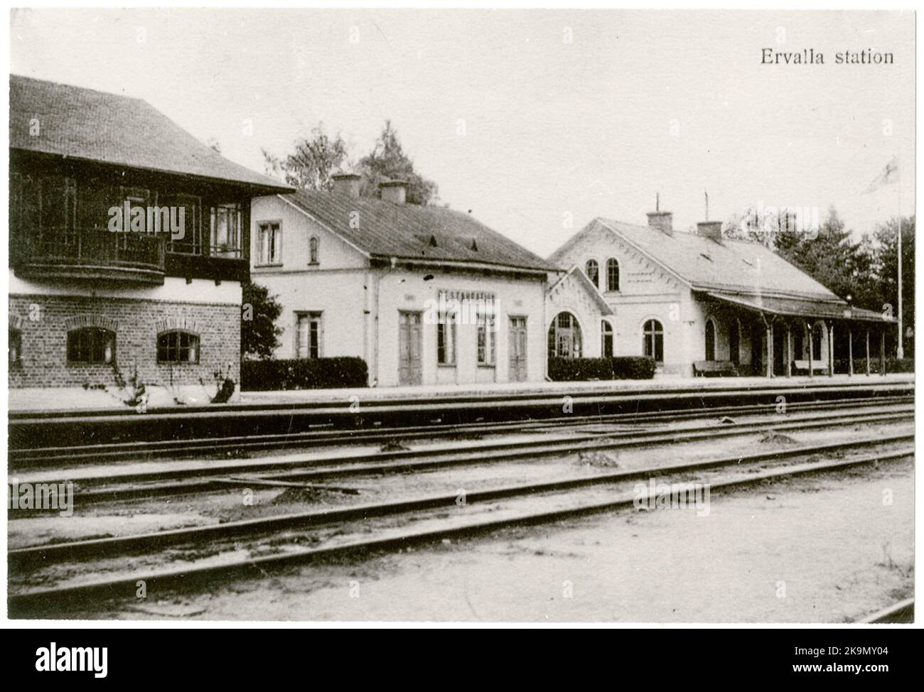 Bahnhof Ervalla. Stockfoto