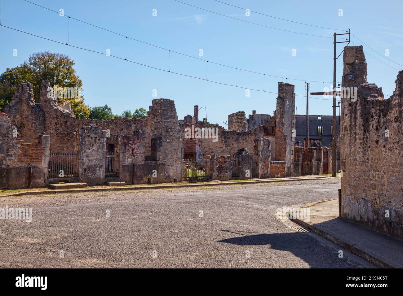 Überreste des französischen Dorfes oradour sur glane nach dem zweiten Weltkrieg Stockfoto