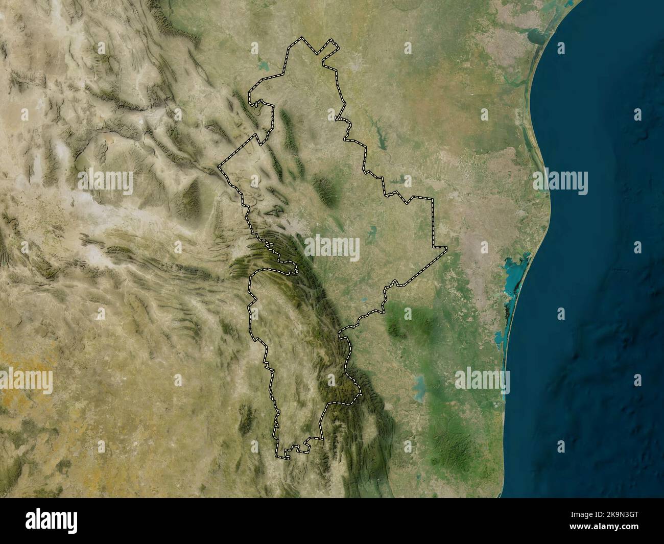 Nuevo Leon, Bundesstaat Mexiko. Satellitenkarte mit niedriger Auflösung Stockfoto